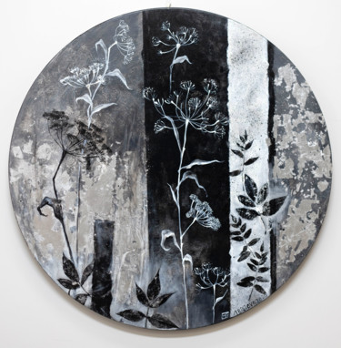 Картина под названием "Herbal motifs 1" - Maria Aristova, Подлинное произведение искусства, Акрил Установлен на Деревянная р…