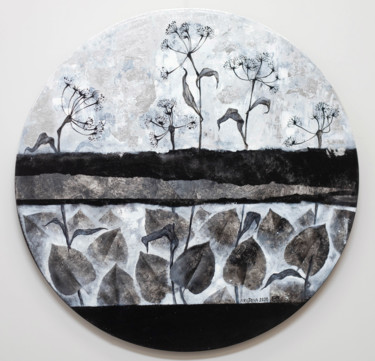 Malerei mit dem Titel "Herbal motifs 3" von Maria Aristova, Original-Kunstwerk, Acryl Auf Keilrahmen aus Holz montiert