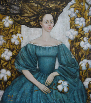 Картина под названием "Flora" - Maria Aristova, Подлинное произведение искусства, Масло Установлен на Деревянная рама для но…