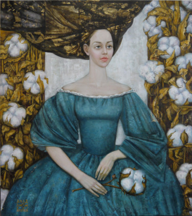 Flora Картина под названием "Flora" - Maria Aristova, Подлинное произведение искусства, Масло Установлен на Деревянная рама для но…