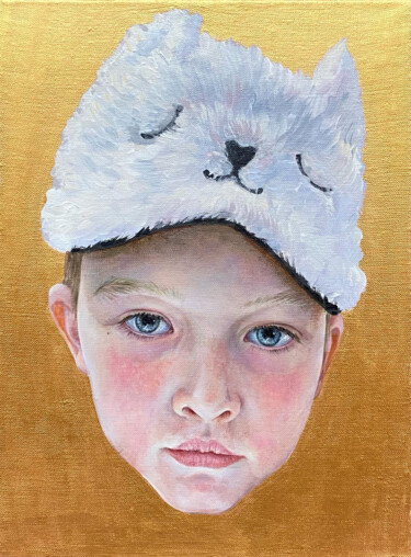 Картина под названием "My son`s portrait i…" - Maria Aristova, Подлинное произведение искусства, Акрил Установлен на artwork…