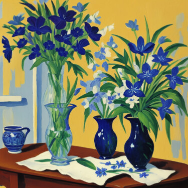 Arts numériques intitulée "Flowers on the Table" par Art_master, Œuvre d'art originale, Image générée par l'IA