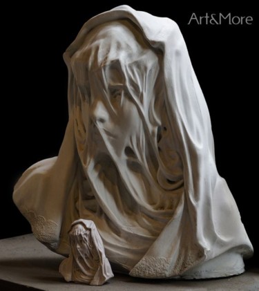 Sculpture titled "The Veiled Child" by Zeynep Di̇Dem Bardakci, Original Artwork, Casting