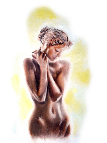 Картина под названием "Девушка" - Владимир Ковалев, Подлинное произведение искусства, Пастель