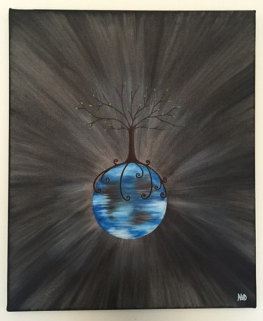 Painting titled "L'arbre de vie" by Nbddesign, Original Artwork, Acrylic