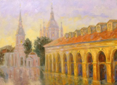 Картина под названием "Андреевская церковь" - Дмитрий Щербаков, Подлинное произведение искусства, Масло
