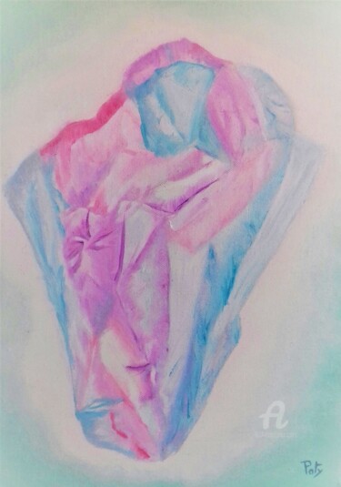 Painting titled "YOGA EN TULLE" by Paty, Original Artwork, Oil