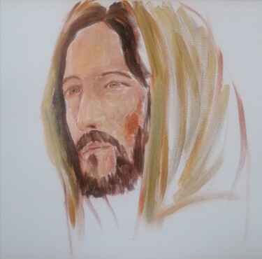 Painting titled "Jesus" by Petar Šibenik, Original Artwork, Oil