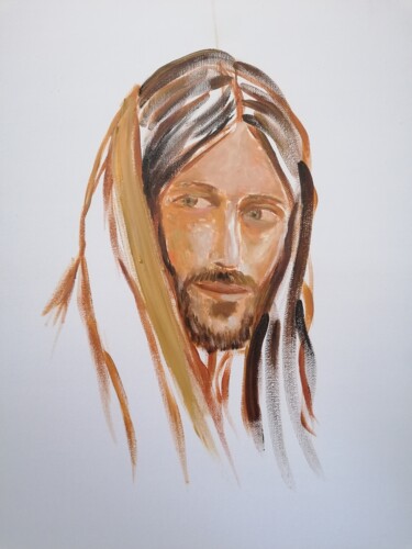 Painting titled "Christ" by Petar Šibenik, Original Artwork, Oil