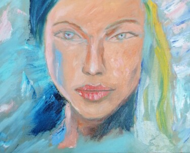 Painting titled "Blue" by Petar Šibenik, Original Artwork, Oil