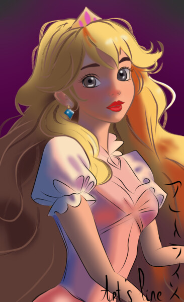 数字艺术 标题为“Princesse Peach” 由Art'S Line, 原创艺术品, 数字油画