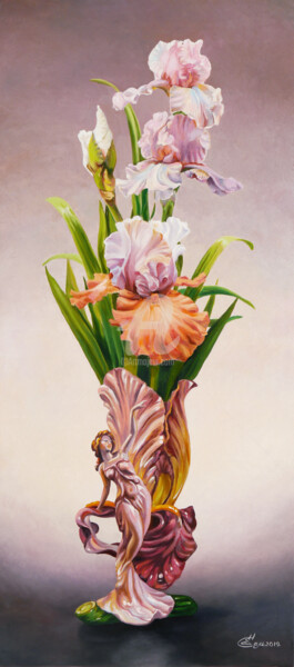 Картина под названием "Изящный" - Elena Samarskaya, Подлинное произведение искусства, Масло Установлен на Деревянная рама дл…