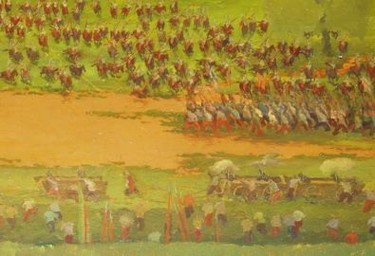 Painting titled "Battle of the army…" by Eugenie Sizov, Original Artwork, Oil