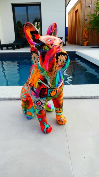 Sculpture intitulée "pop art Dog" par Art So Design, Œuvre d'art originale, Acrylique