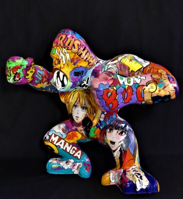 Escultura titulada "goril'manga" por Art So Design, Obra de arte original, Resina