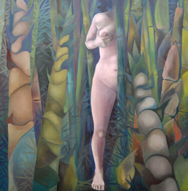 Painting titled "La femme sauvage" by Art Sueno, Original Artwork, Oil