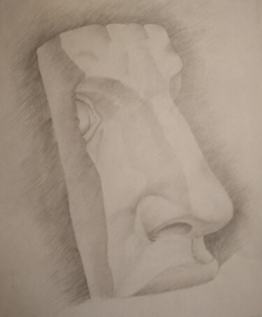 Рисунок под названием "Фрагмент лица, нос" - Art-Teodora, Подлинное произведение искусства, Карандаш