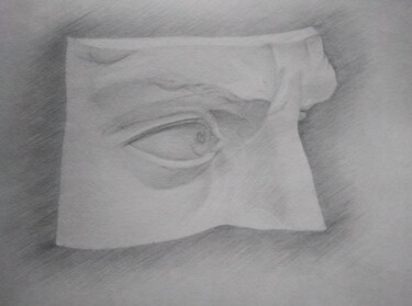 Drawing titled "Фрагмент лица, глаз" by Art-Teodora, Original Artwork, Pencil