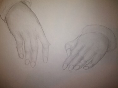 Drawing titled "women's hands" by Art-Teodora, Original Artwork, Pencil
