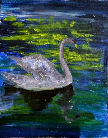 Painting titled "Swan" by Art-Teodora, Original Artwork, Acrylic