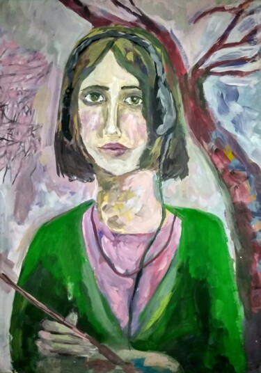 Peinture intitulée "Portrait of Xenia" par Art-Teodora, Œuvre d'art originale, Gouache