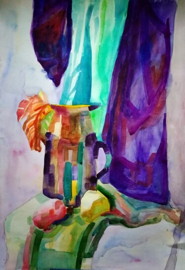 Картина под названием "Натюрморт Яркие пят…" - Art-Teodora, Подлинное произведение искусства, Акварель