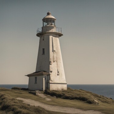 Digital Arts titled "The old lighthouse" by Art-Teodora, Original Artwork, AI generated image