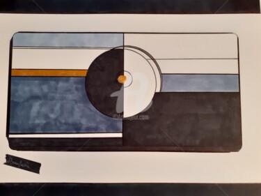 Painting titled "" Contemporain " 1" by Art'Tuitive, Original Artwork, Marker