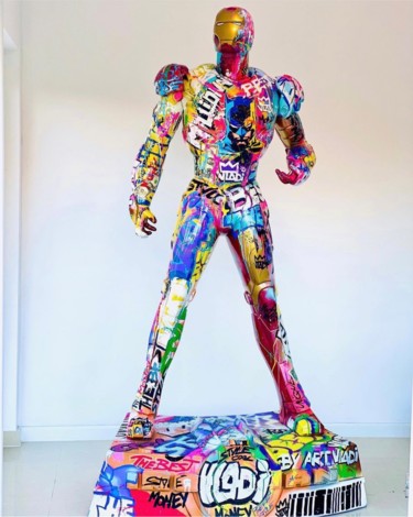 Sculpture intitulée "Iron Man" par Art Vladi, Œuvre d'art originale, Résine
