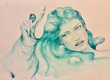 Pintura intitulada "danser sur moi" por Art-Water, Obras de arte originais, Aquarela