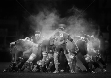 Fotografie getiteld "Rugby Scrum 2" door Art Photos, Origineel Kunstwerk, Digitale fotografie