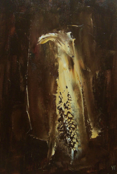 Night guest, oil painting, intuitive art Картина под названием "Night guest, oil pa…" - Evgeny Yudin, Подлинное произведение искусства, Масло Установлен на Деревянна…