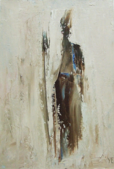 Shaman, oil painting, intuitive art Картина под названием "Shaman, oil paintin…" - Evgeny Yudin, Подлинное произведение искусства, Масло Установлен на Деревянна…