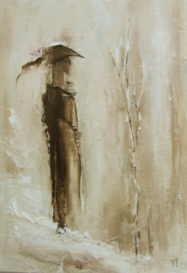 Contemplator, oil painting, intuitive art Картина под названием "Contemplator, oil p…" - Evgeny Yudin, Подлинное произведение искусства, Масло Установлен на картон