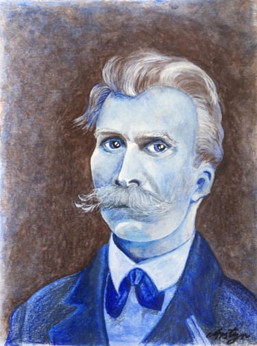 Friedrich Nietzsche (My European Faces) Painting titled "Friedrich Nietzsche…" by Arstyr, Original Art, Conté