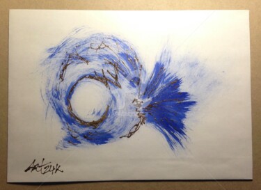 Dessin intitulée "ART POSTAL poisson" par Art24k, Œuvre d'art originale, Encre