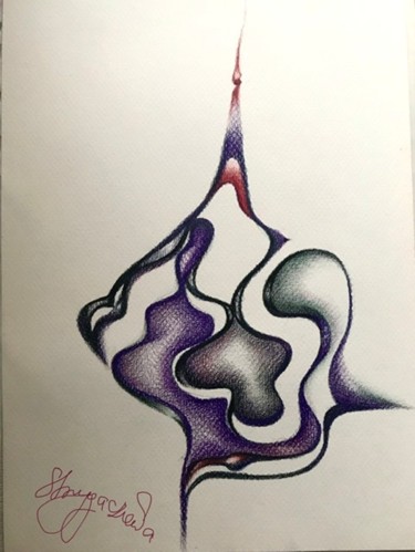 Dessin intitulée "Energy" par Larysa Strygaczowa, Œuvre d'art originale, Crayon