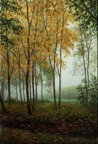 Malerei mit dem Titel "Октябрь. October" von Igor Mikhailov, Original-Kunstwerk, Öl