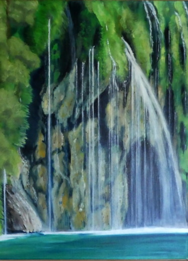 Painting titled "Plitwitzer Wasserfä…" by Urs, Original Artwork, Oil