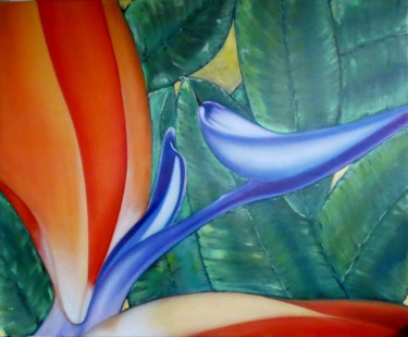 Malerei mit dem Titel "Paradiesvogel" von Urs, Original-Kunstwerk, Acryl