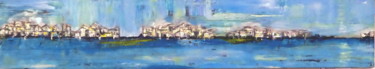 Painting titled "Panorama in blau…" by Urs, Original Artwork, Acrylic Mounted on Wood Stretcher frame