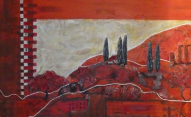 Peinture intitulée "Toscana in Rot" par Urs, Œuvre d'art originale, Acrylique