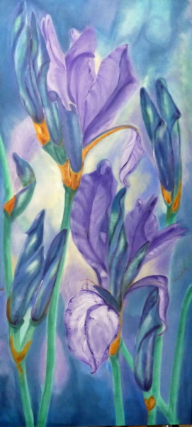 Peinture intitulée "Sibirische Iris" par Urs, Œuvre d'art originale