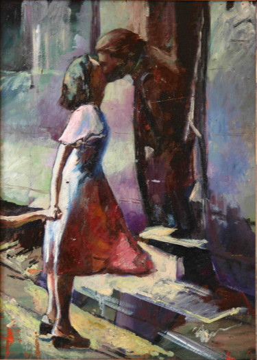 Painting titled "Не по пути" by Agrafena Gandziuk, Original Artwork, Oil
