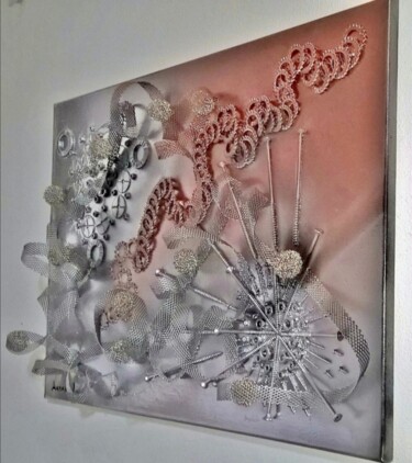 Pintura titulada "Frammenti spaziali…" por Artale Marinella Artist, Obra de arte original, Pintura al aerosol Montado en Bas…