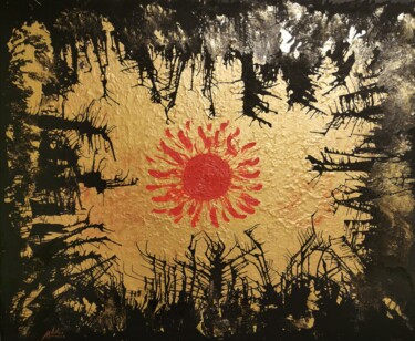 Painting titled "Sunset in the woods…" by Artale Marinella Artist, Original Artwork, Acrylic