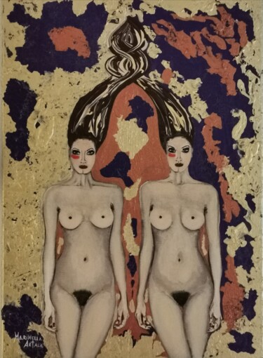 Peinture intitulée "Symbiosi /Simbiosi" par Artale Marinella Artist, Œuvre d'art originale, Acrylique Monté sur Châssis en b…
