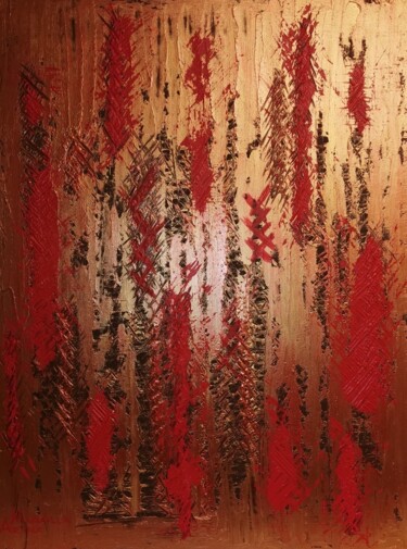 Картина под названием "Fuoco / Fire" - Artale Marinella Artist, Подлинное произведение искусства, Акрил Установлен на Деревя…