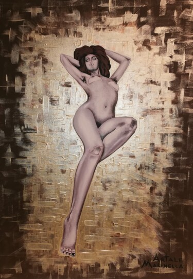 Картина под названием "Donna sognatrice /…" - Artale Marinella Artist, Подлинное произведение искусства, Акрил Установлен на…