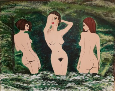 Malerei mit dem Titel "Le fate del bosco /…" von Artale Marinella Artist, Original-Kunstwerk, Acryl Auf Keilrahmen aus Holz…